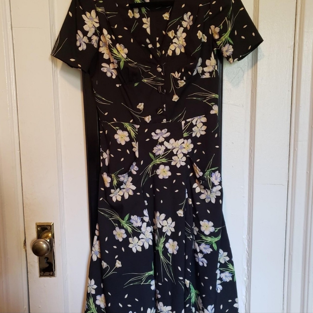 EUC Hell Bunny Vixen Floral Print Dress, Women's Size S
